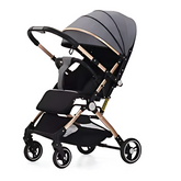 Premium Convertible Stroller with Flip-able Handle – Compact Travel Stroller Pram (No Recline Position, Grey)